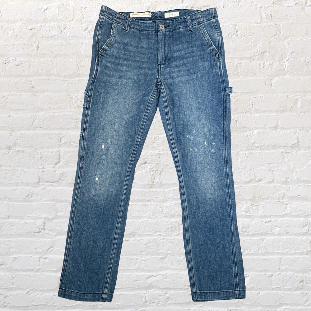 Anthropologie Pilcro Carpenter Jeans Ankle Size 28x29 Utility Chic Distressed